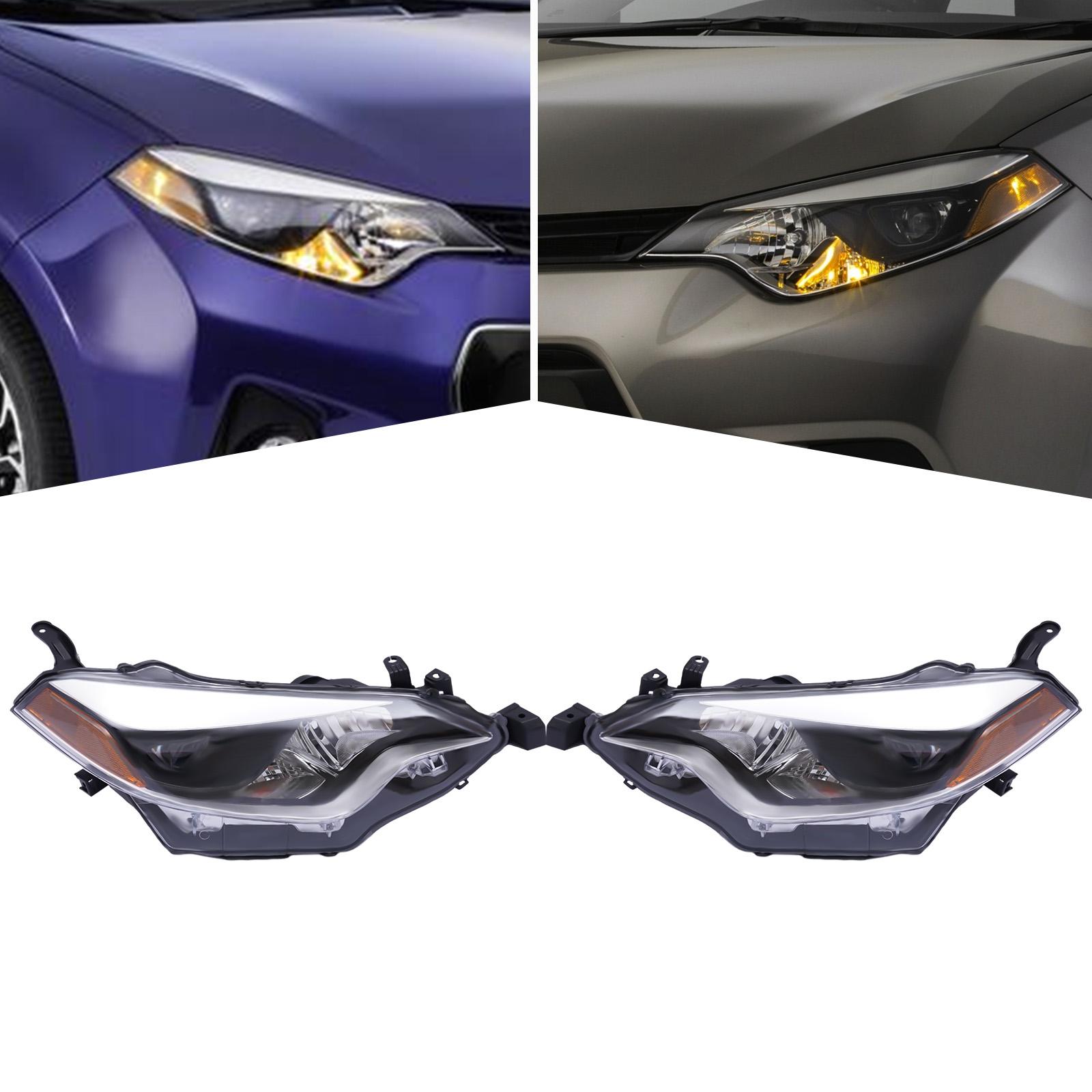 

[1 пара] Левая + правая фара в сборе DIP LED OEM для Toyota Corolla 4-дверный седан 2014 2015 2016 Аксессуары для автомобильных фар
