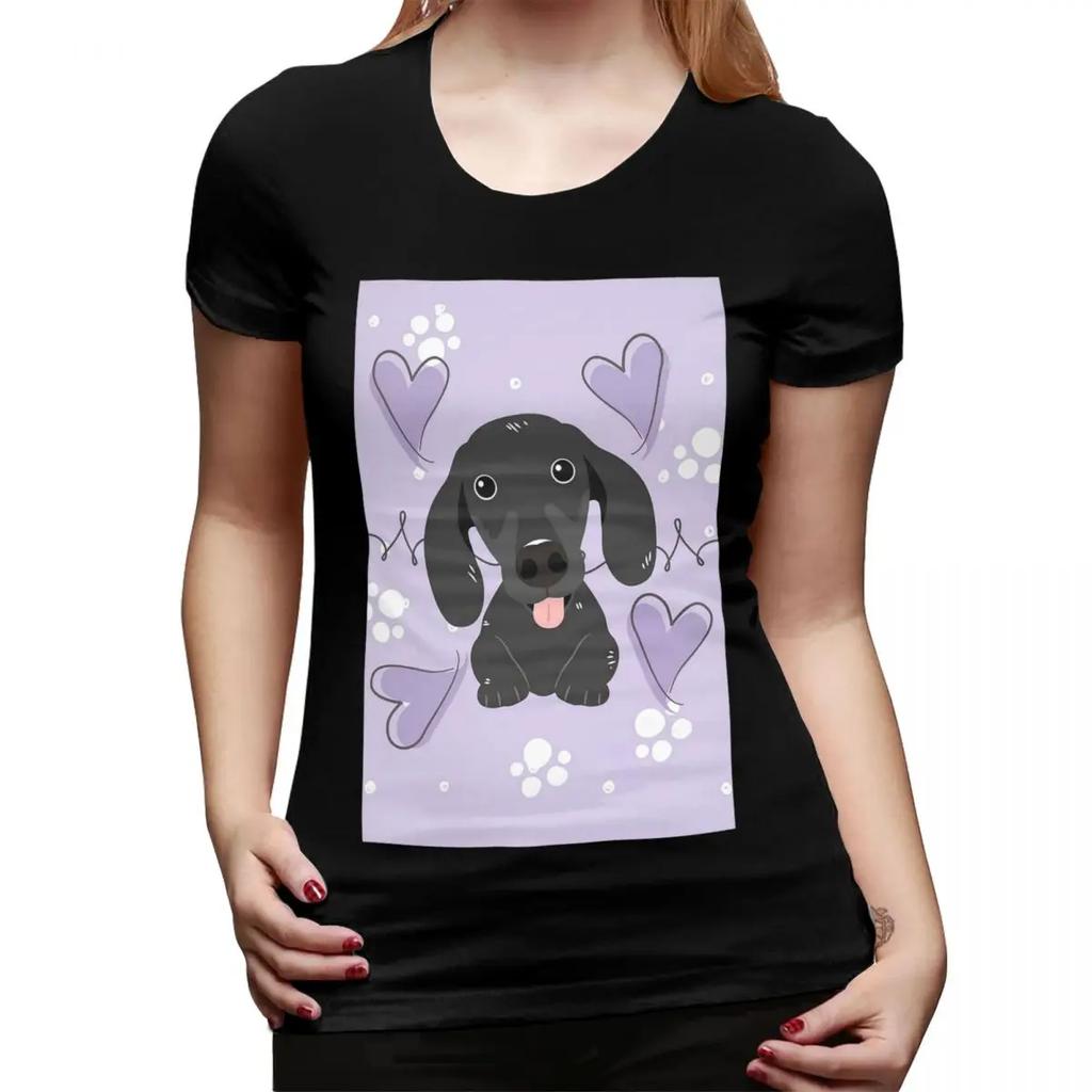 Dachshund Dog TShirt for Women ONeck Streetwear T Shirts Womens Short Sleeve Summer Clothes Tops