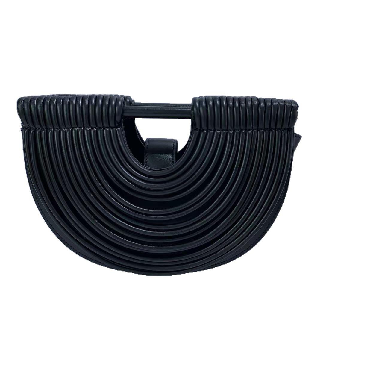 

Бамбуковые сумки ручной работы для дам, Бамбуковые сумки, Пляжные сумки, Полукруглые плетеные сумки из бамбука, Сумки с бамбуковыми соединениями, Сумки-пельмени, Сумки через плечо чёрный