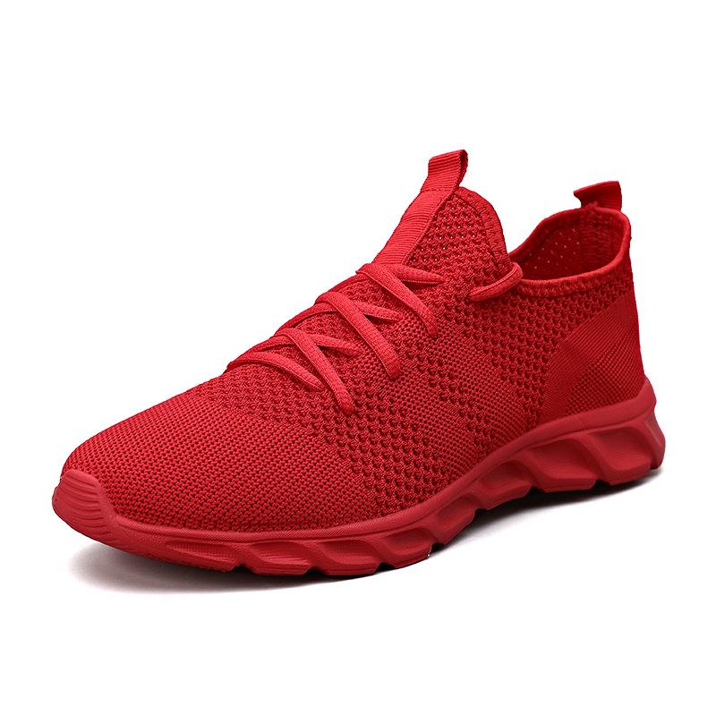 Men's Cross-Border Flyknit Mesh Sneakers, Sizes 45-47, Lightweight Low-Top, All-Season Casual Sports Shoes