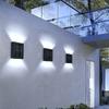 2PCS Solar Lights Up and Down Wall Lamp for Outdoor Fence Decoration Convex Mirror IP65 Water Proof 4 LEDs White Light