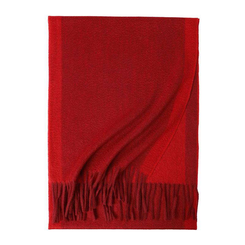Cashmere color matching warm scarf plain tassel lengthened fashion trend men's and women's autumn and winter scarf