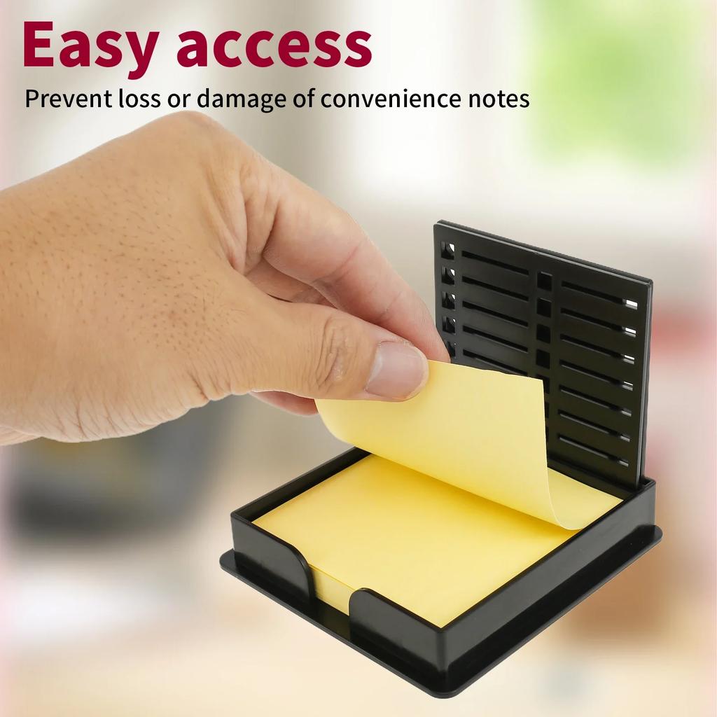 2Pcs Convenience Sticker Storage Box with Stencil Sticky Note Dispenser Plastic for 3x3Self-Sticky Note Pads(Sticky Not Contain)