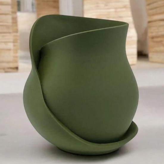 Twisted Ribbon Sculpture Flower Vase 3D Printed Floral Plants Holder Container Home Office Table Centerpiece Decorative