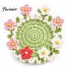 Decorative Tea Cup Pad Blooming Crochet Coaster, Handmade 3D Flower Mat for Coffee Mug Rug Tea, Cotton Yarn Drink Floral Table Decor Desk Protector