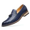 Britischer Stil Herren Plateau-Loafer mit geflochtenem Kunstleder-Muster Mode Quaste Business Casual Formelle Arbeitsschuhe