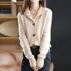 Autumn and Winter Woolen Sweater Women's Self-Cultivation Half High Neck Cardigan Warm Knitted Sweater Women
