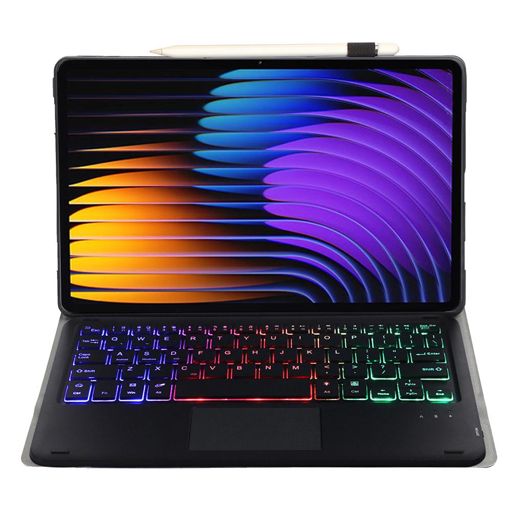 

A0N13-AS For Xiaomi Pad 7/Pad 7 Pro Leather+TPU Tablet Cover with Backlit Touchpad Bluetooth-compatible Keyboard Dark Green
