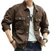 Classic Vintage Denim Jacket for Men, Autumn and Winter Heavyweight Washed Turtleneck Jacket, Trendy and Cool French Workwear