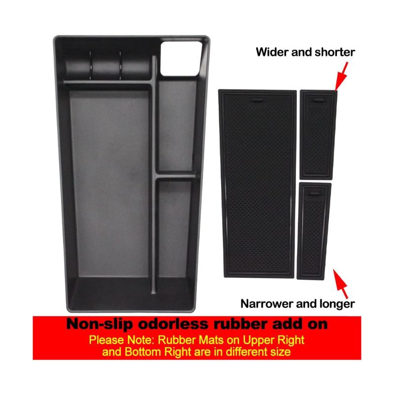 Premium ABS  Center Console Tray For Ford Mustang Mach-E -2024 Durable Anti-Slip Armrest Storage Box Car Accessories