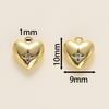 2 Stück/Packung 14/18K Goldfarbe Beschichtete Herzform Anhänger mit Zirkon für Halsketten Armbänder Schmuckherstellung Zubehör
