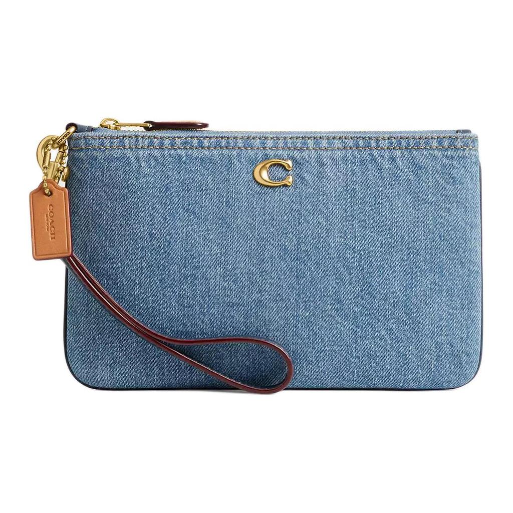 Coach Wristlet 19 Top Zip Denim Clutch Small Women clutch Indigo CS035-B4IN