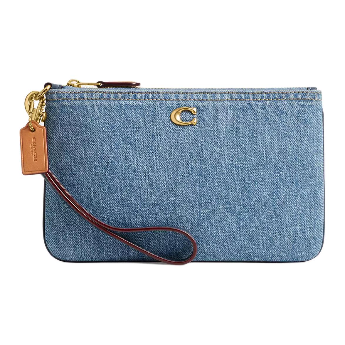 

Coach Wristlet 19 Top Zip Denim Clutch Small Women clutch Indigo CS035-B4IN Basic Set (Bag+Dust Bag)
