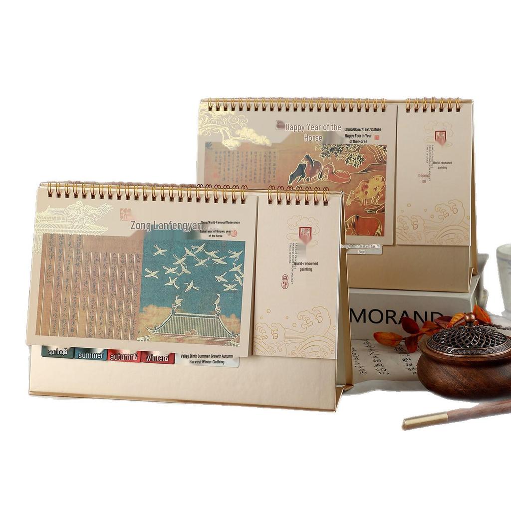 2026 Cute Cartoon Desk Calendar with Pen and Paper Holder - Monthly Creative Desktop Ornament