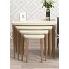Rolls Mdf And Lacquer Paint, Cream 4 Nesting Table Set, Natural Varnished Hornbeam Legs