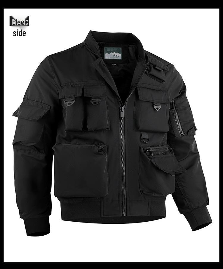 Men's Multi-pocket Water-resistant Bomber Jacket - European & American Style 8809