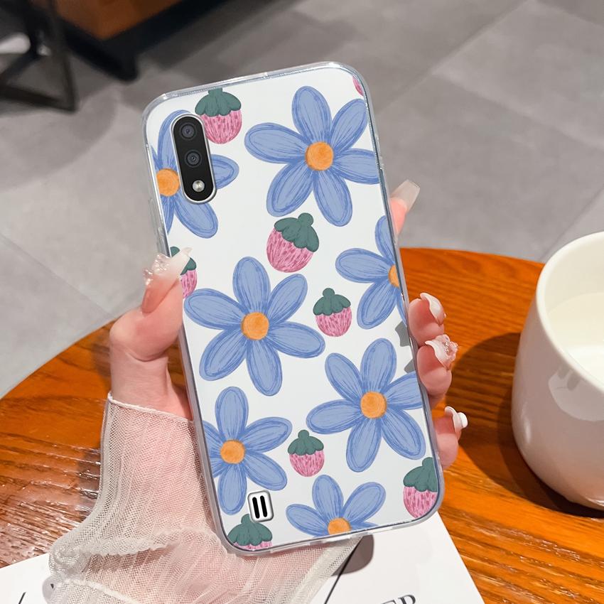 

For Samsung M01 M10 C7 A9 M31 F13 Phone Casing Fragrant Flowers Patterns Transparent Silicone Anti Drop Protective Ultra Thin Case For Samsung Housing Samsung Grand 3