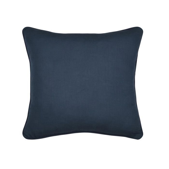 Coussin en gaze de coton 45 x 45 cm Pop color bleu marine