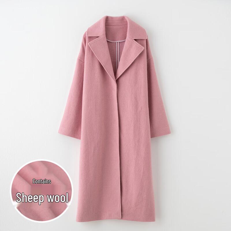 Sinuofu Women's Wool Blend Lapel Coat
