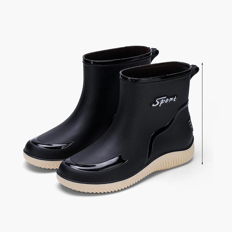 Damen Herbst- und Wintermode Rutschfeste Wasserdichte Verschleißfeste Zwischensohle Dicke Sohle Regenstiefel