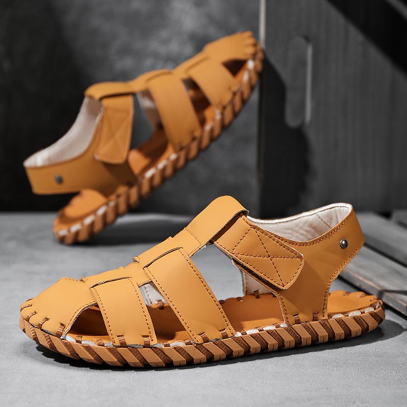 Fashion Men's Big Size 46 Sandals Summer Shoes Open-Toed Slippers Soft Roman Comfortable Footwear Outdoor Beach Walking Footwear