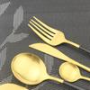 6Pcs Black Gold Cutlery Set Stainless Steel Dinnerware Spoon Set Dessert Spoon Dinner Tableware Set Party Kitchen Silverware Set