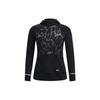 Pattern Print Half-Zip Pullover Hoodie Women Hoodies Black 1373206-001