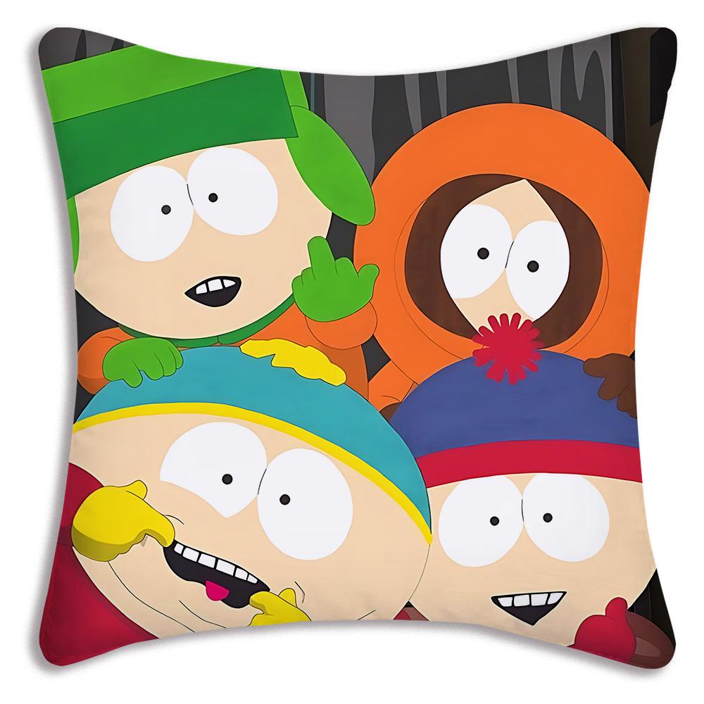 Hot Funny Anime S-Souths Park Pillow Covers Cartoon Sofa Decorative Home Double-Sided Printing Short Plush Cute Cushion Cover