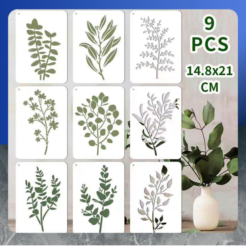 DIY Plant Painting Template, Handmade, Hollow Lace Ruler, Spray Painting Template, Flower and Leaf, Hollow Template, Painting Tool Set, Home Decorat