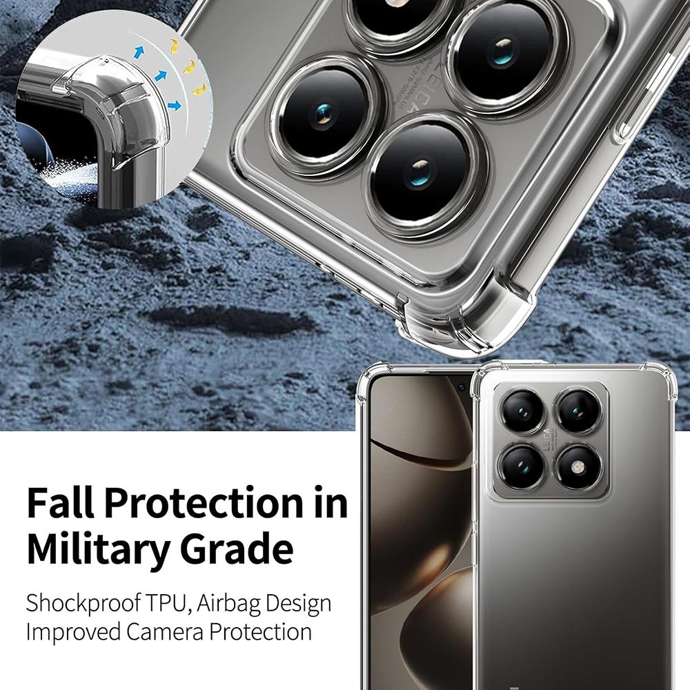 Průhledný nárazuvzdorný silikonový měkký obal pro Xiaomi 12 12X 12T 13 Lite 13T Mi 14 14T Pro MI 15 Pro Průhledný ultratenký zadní kryt