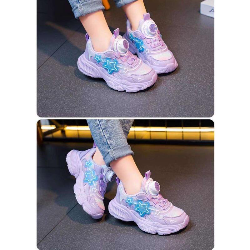 Girls Purple Pink Princess Sneakers Spring Non Slip Breathable Shoes