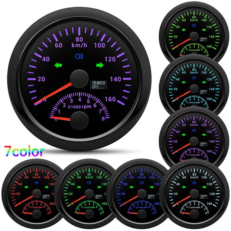 85mm GPS Speedometer With Tachometer 160KM/H 200KMH For Car Truck Boat Speed Meter odometer RPM Meter 9-32V