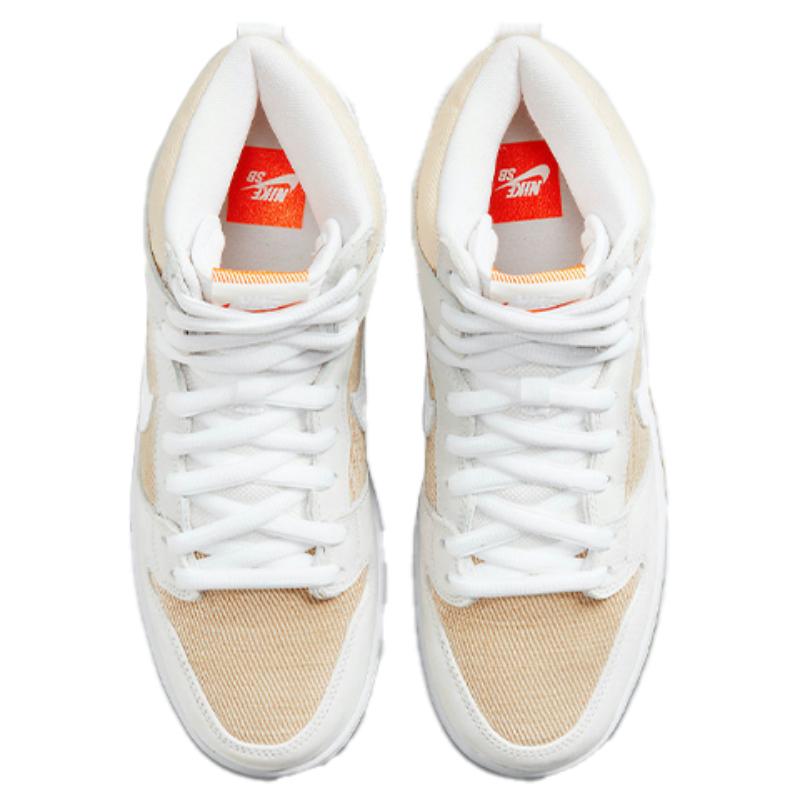 Nike Sb Dunk High Pro Iso Orange Label Unbleached Natural Skateboard Shoes DA9626-100