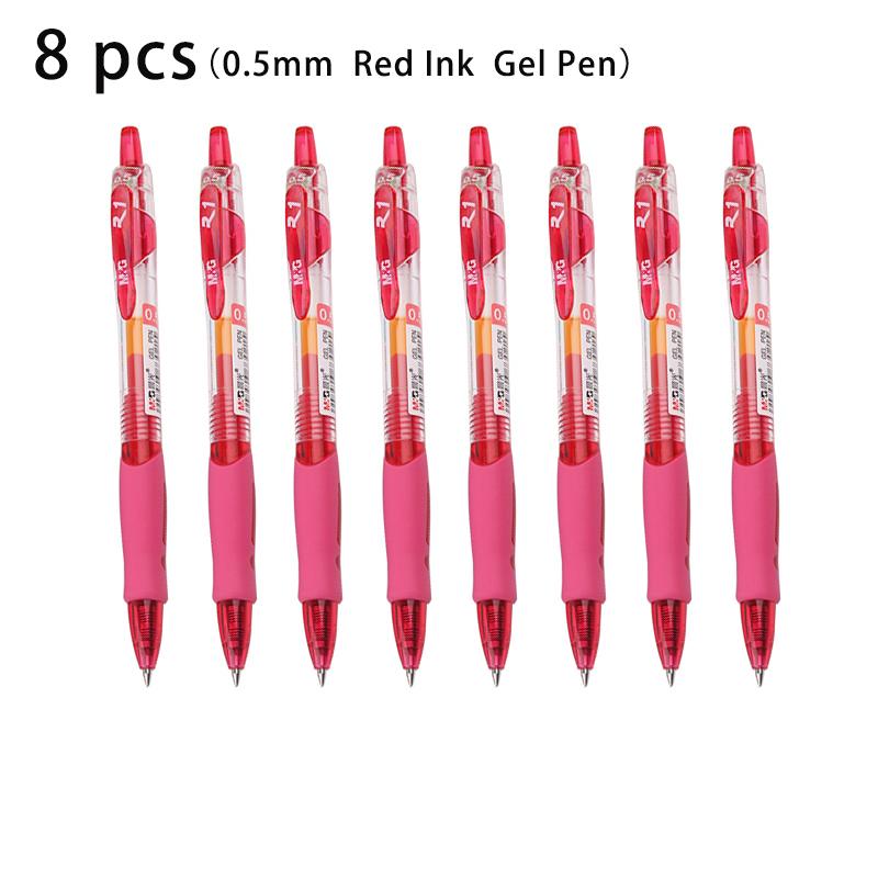 M&G 4pcs/8pcs 0.5mm Black Blue Dark Blue Red Ink Gel Pen Signing Pen School Supplies Office Supplies Stationery Gift