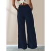Women Autumn Winter High Waist Corduroy Straight Pants, Draped Slim‑Fit Casual Long Trousers Multi‑Color Wide Leg Bottoms For Daily Street Outfit