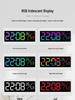LED Color-Changing Wall Clock RGB Display, Multi-functional Alarm Clock, Large 6677R.