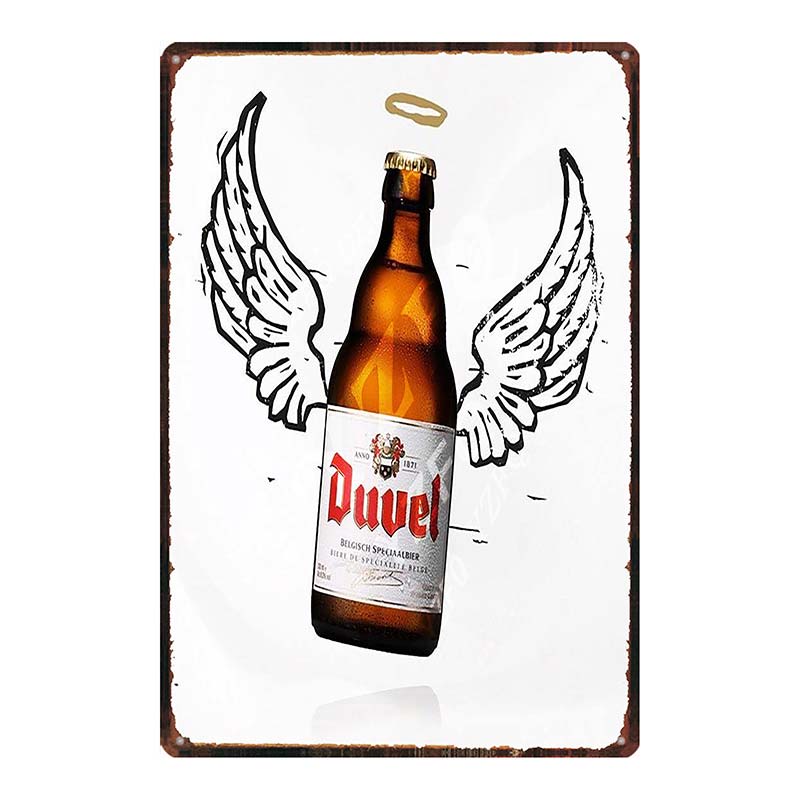 YZFQ Belgické Pivo Duvel Plechové Kovové Značky Deska Vintage Hudební Bar Restaurace Domov Pánská Jeskyně Dekor Nástěnné Samolepky DU-7713B