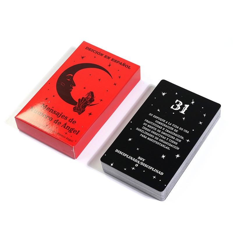 Spanish Angel Number Messages Tarot Cards Fortune Telling 44 Oracle Cards Fate Divination Tarot Deck Family Party Board Game