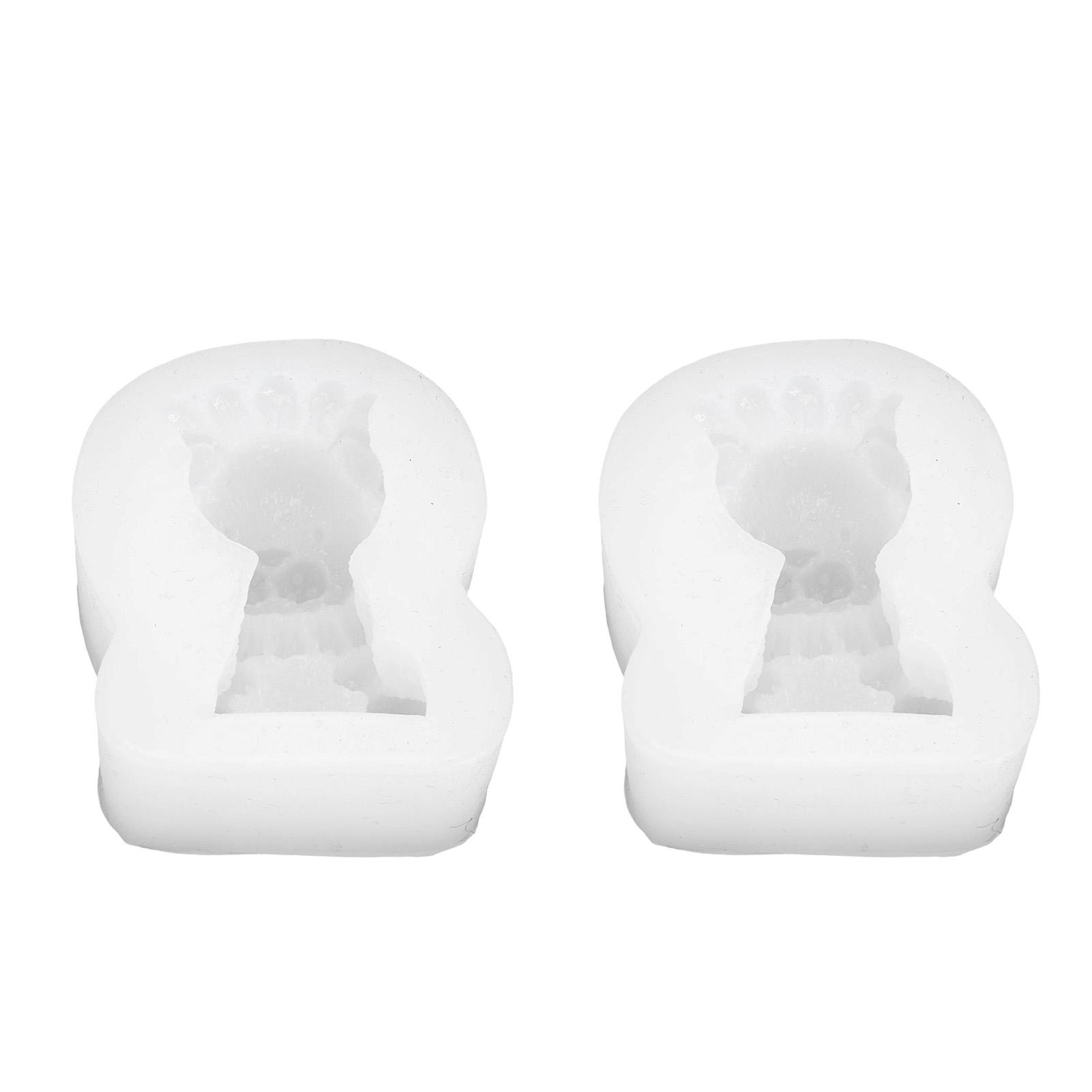 2PCS Lion Silicone Mold Heat Resistance 3D Animal Mold for DIY Fondant Cake Baking Decorating Candles Soap Craft