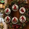 6pcs DIY Pearl Diamond Painting 2D Combination Set Animal Pattern Wooden Christmas Tree Pendant Holiday Party Artware Decoration