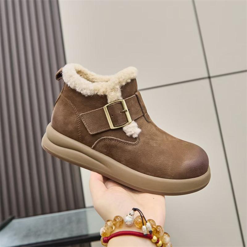 

Женские зимние ботинки на толстой подошве 2025 новая модель, укороченные ботинки на платформе, утепленные термохлопковые ботинки 40