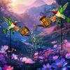 Solar Watering Can Garden Light Metal Hollow-Out Hummingbird Decorative Light Outdoor Spike Lamp for Lawn Pathway