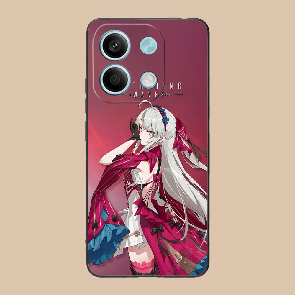 Wuthering Waves Carlotta Phone Case for Xiaomi POCO M6 M5 M4 M3 X7 X6 X5 X4 X3 F6 F5 F4 Pro GT 5G Black Cellphones Smart Cover