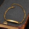 Atoztide Engrave Name Bracelet For Women Mother Kids Stainless Steel Jewelry Heart Adjustable Figaro Chain Personalized Gift