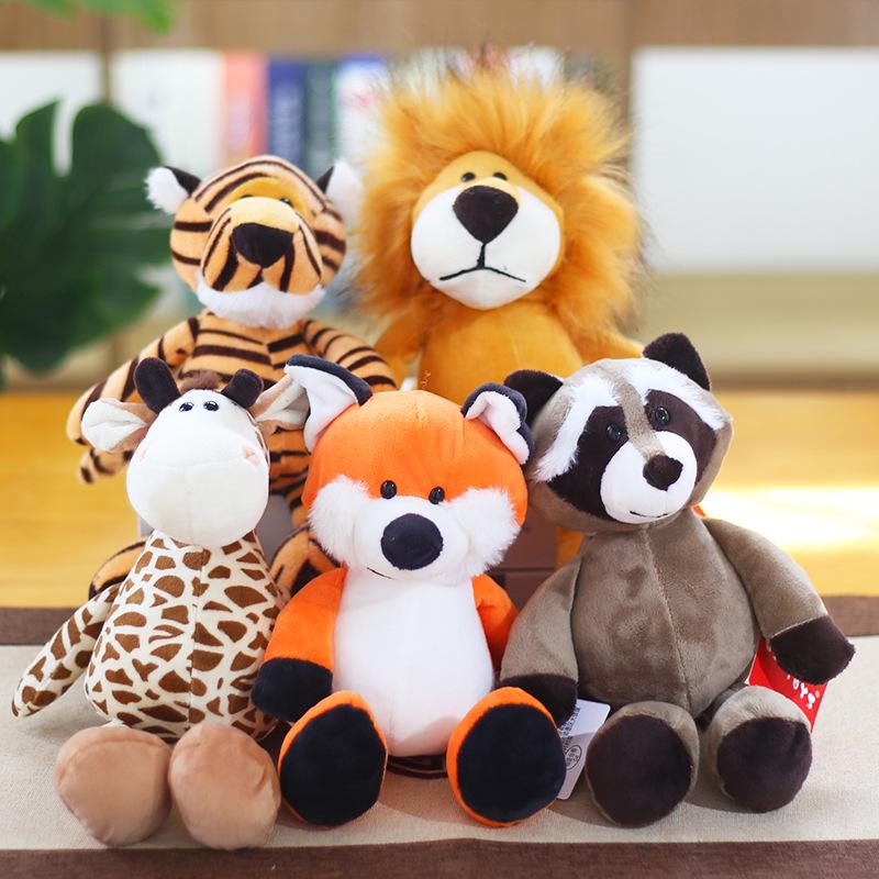 Forest Animal Plush Toys: Elephant, Monkey, Tiger, Lion, Giraffe Figurines - Children's Gift Collection