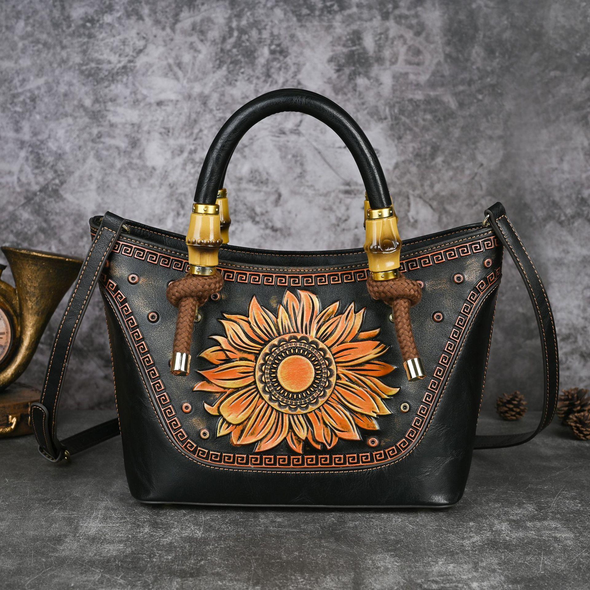 

Летняя винтажная женская сумка из искусственной кожи, роскошные сумки с цветочным принтом, сумка через плечо для мамы, подарок для женщин, повседневная сумка для покупок 32-12-22cm