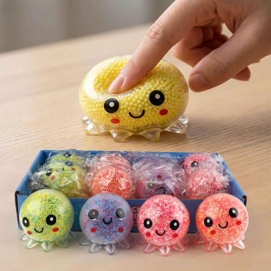 1Pc Glowing Light Squid Vent Ball Squeeze Decompressions Toy Bubble Octopus Ball Stress Relief Toy Birthday Gift For Kids Child