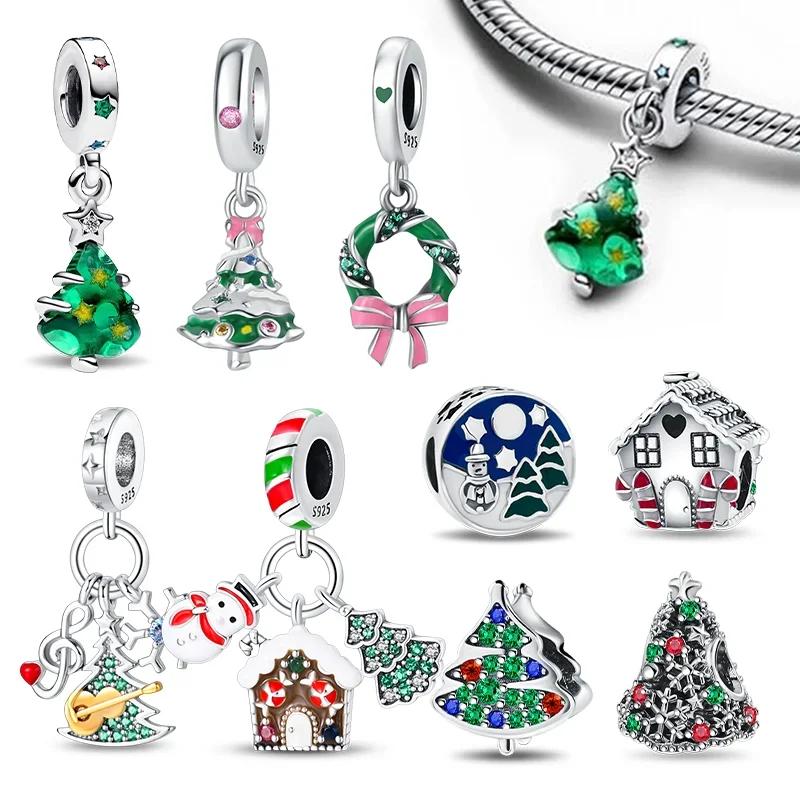 Realcopper Christmas Tree Beads Christmas Collection Charms For Making Original Bracelets Diy Fine Jewelry Gifts For Women