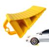 Portable Wheel Chock With Handles Vehicle Car Truck Wheel Tire Chock Stop Block Anti-Slip Plastic Base Tire Support Pad Yellow