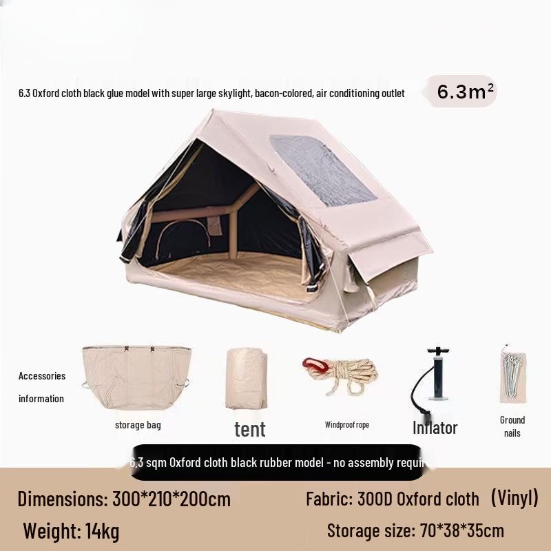 ZISIZ Inflatable Outdoor Tent with Skylight & Chimney Port